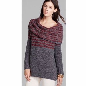 Free People Engineer Striped Cowl Neck Sweater